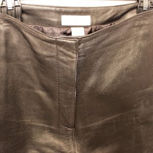 Women leather pant. With a little flare in leg.